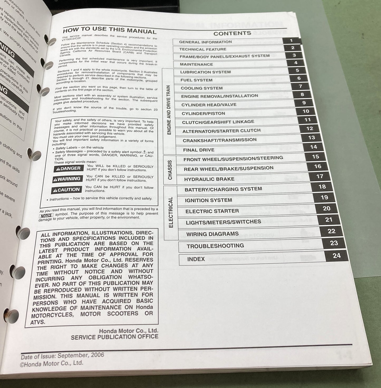 Genuine Honda 61MFE00 VT750C2 Shadow Spirit Service Manual 2007