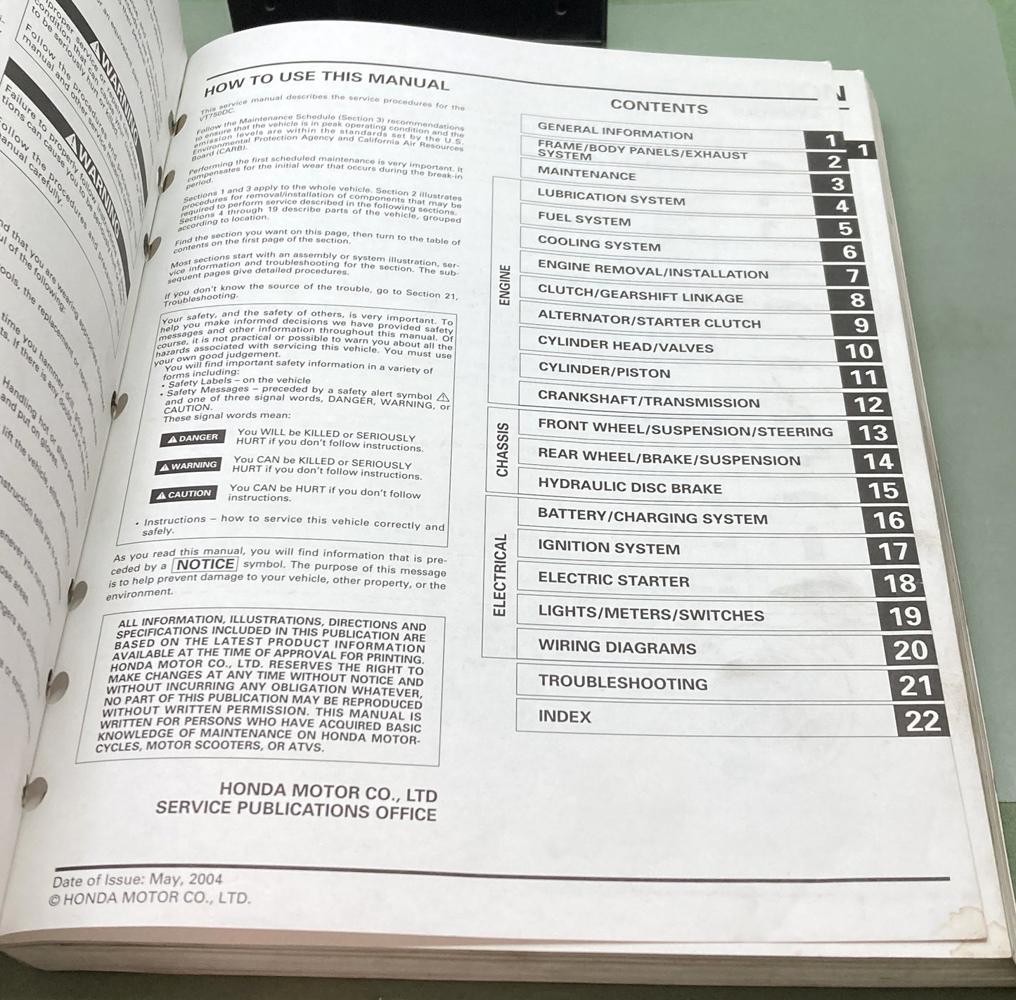 Genuine Honda 61MCR04 VT750DC Shadow Spirit Service Manual '01-'06