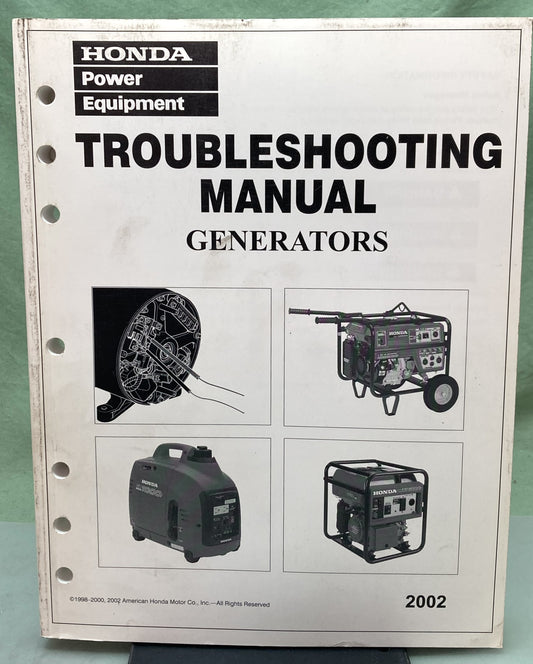 Genuine Honda PSV52522D Generator Troubleshooting Manual '98-'02