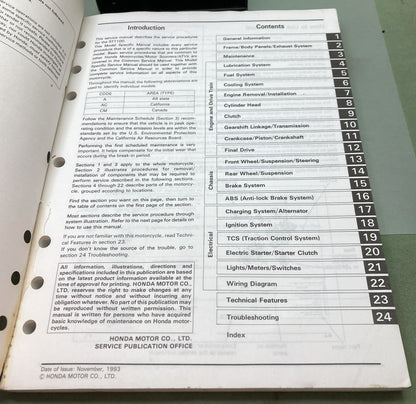 Genuine Honda 61MY303 ST1100 ST1100A Service Manual 1993