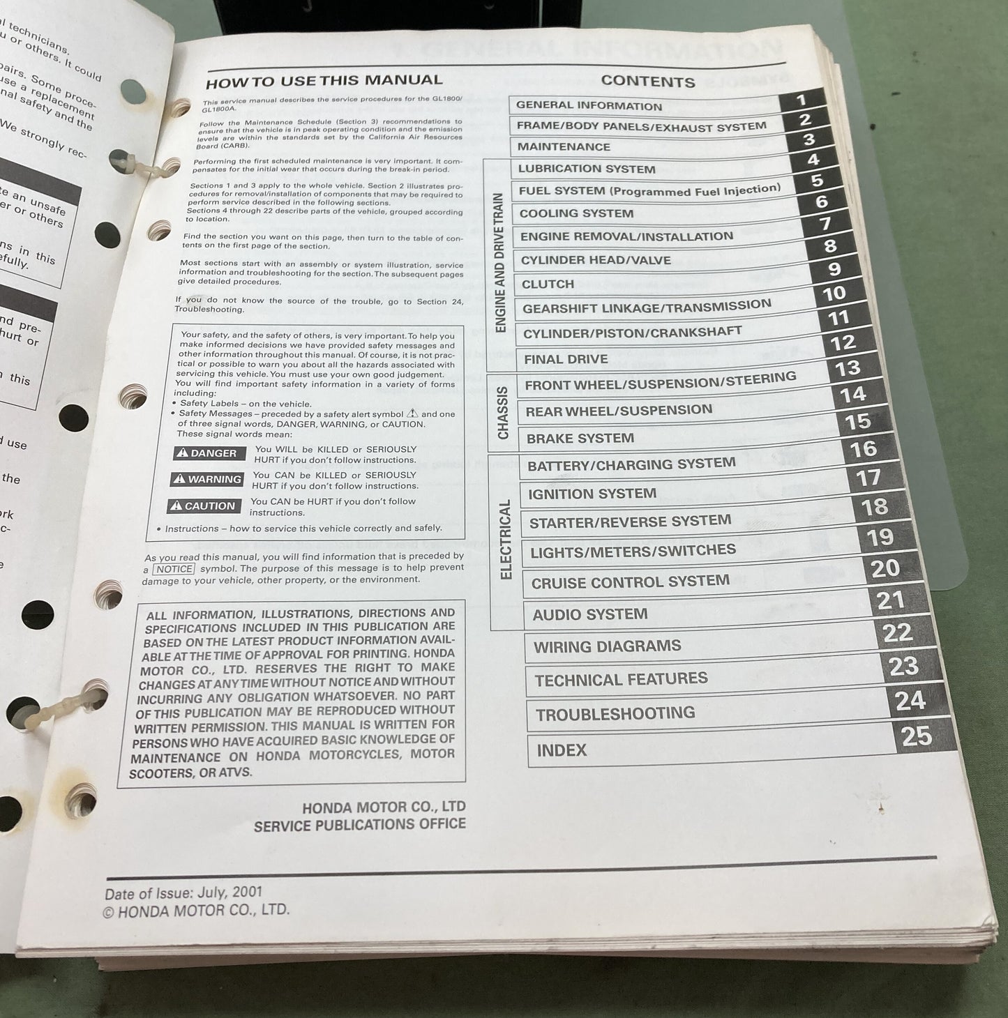 Genuine Honda 61MCA01 GL1800 Service/Electrical Troubleshooting Manual '01-'02
