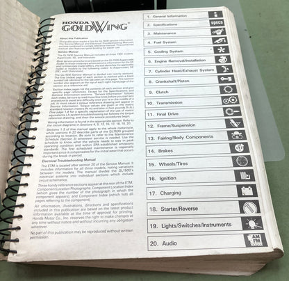 Genuine Honda 61MW500-AH GL1500 Service/Electrical Troubleshooting Manual 1991