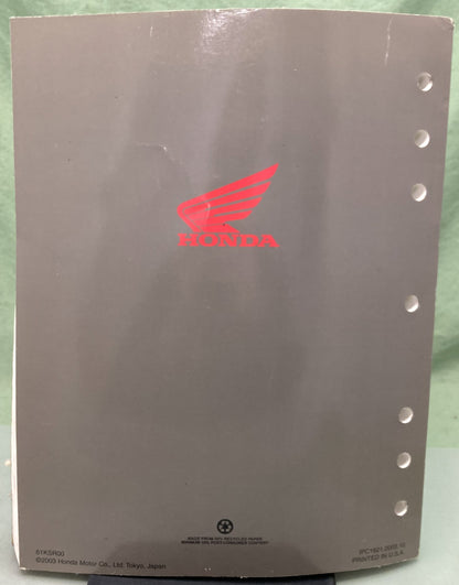 Genuine Honda 61KSR00 CR125R Service Manual 2004