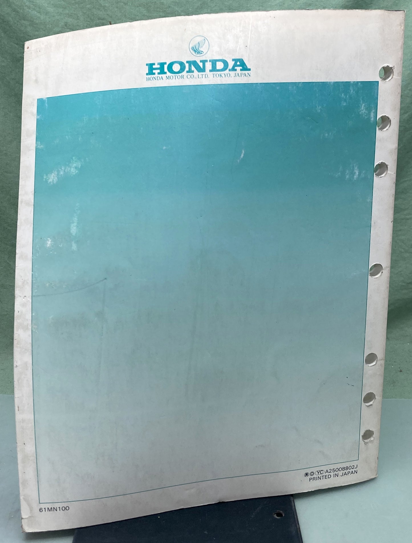 Genuine Honda 61MN100 XR600R Service Manual 1988