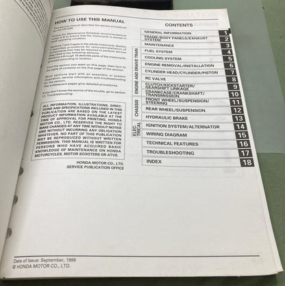 Genuine Honda 61KZ461 CR125R Service Manual 2000-2001