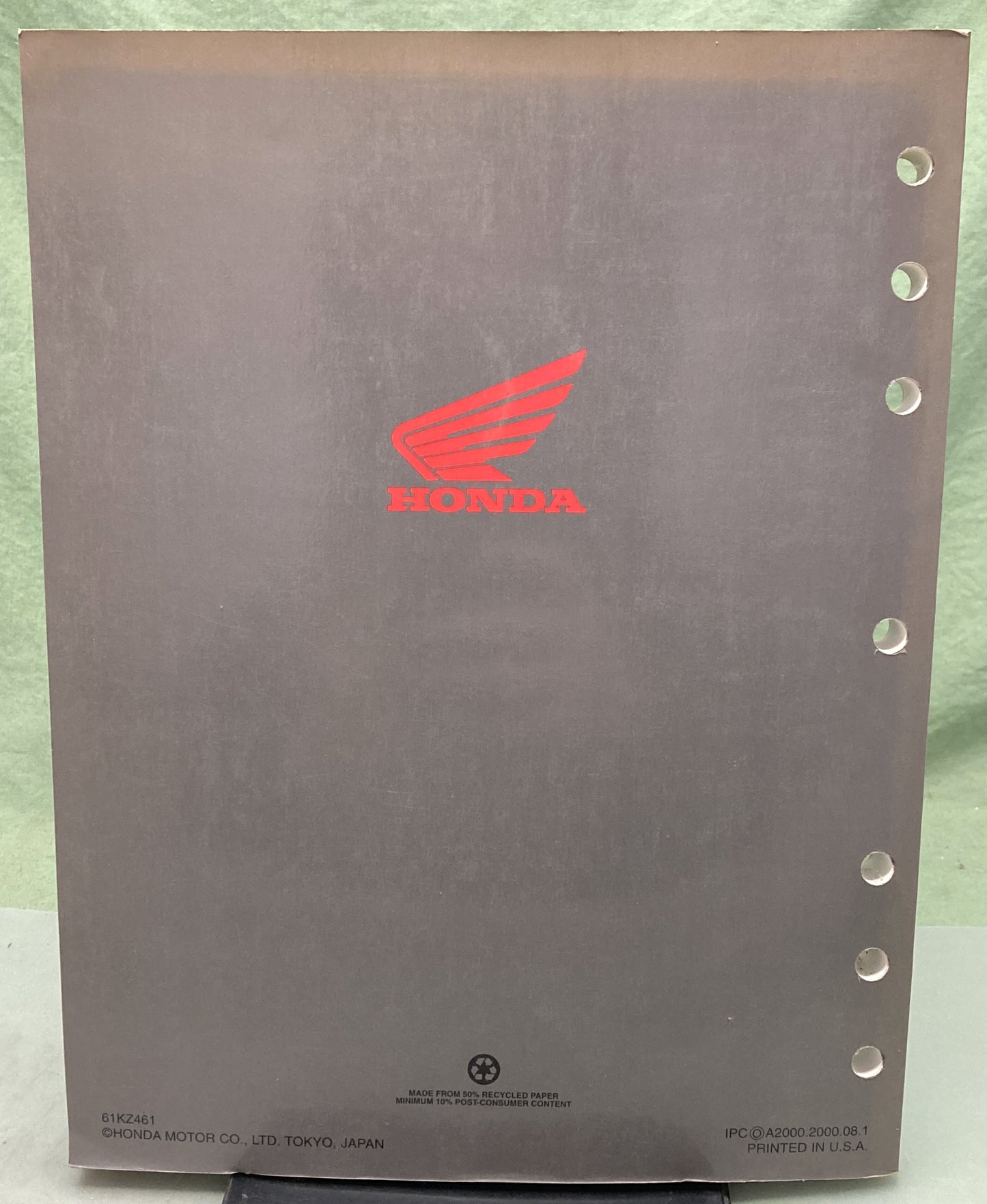 Genuine Honda 61KZ461 CR125R Service Manual 2000-2001