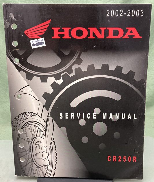 Genuine Honda 61KZ371 CR250R Service Manual 2002-2003