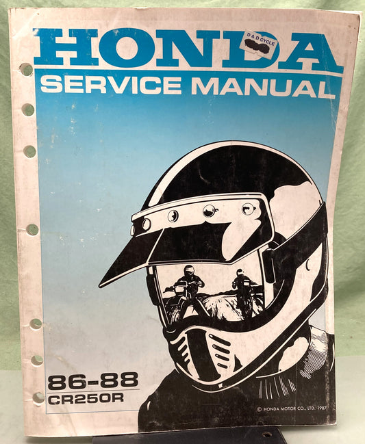Genuine Honda 61KS702 CRF80F CR250R Service Manual 1987