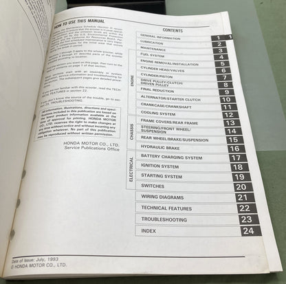 Genuine Honda 61KS410 CN250 Helix Service Manual 1993
