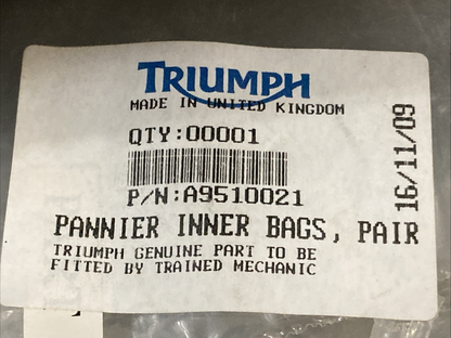 NEW GENUINE TRIUMPH A9510021 Pannier Inner Bags