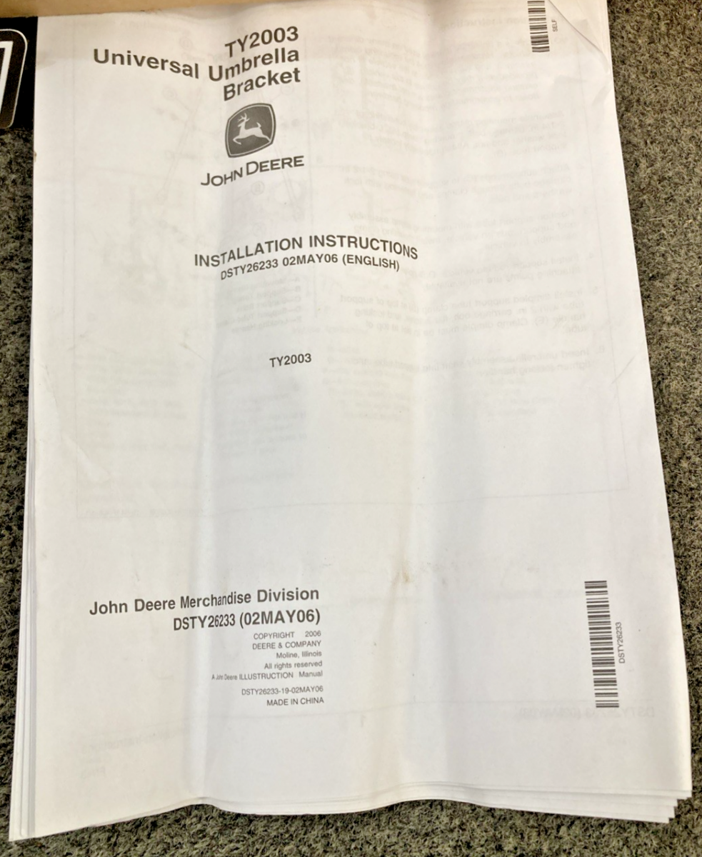 NEW GENUINE JOHN DEERE TY2003 UNIVERSAL UMBRELLA BRACKET