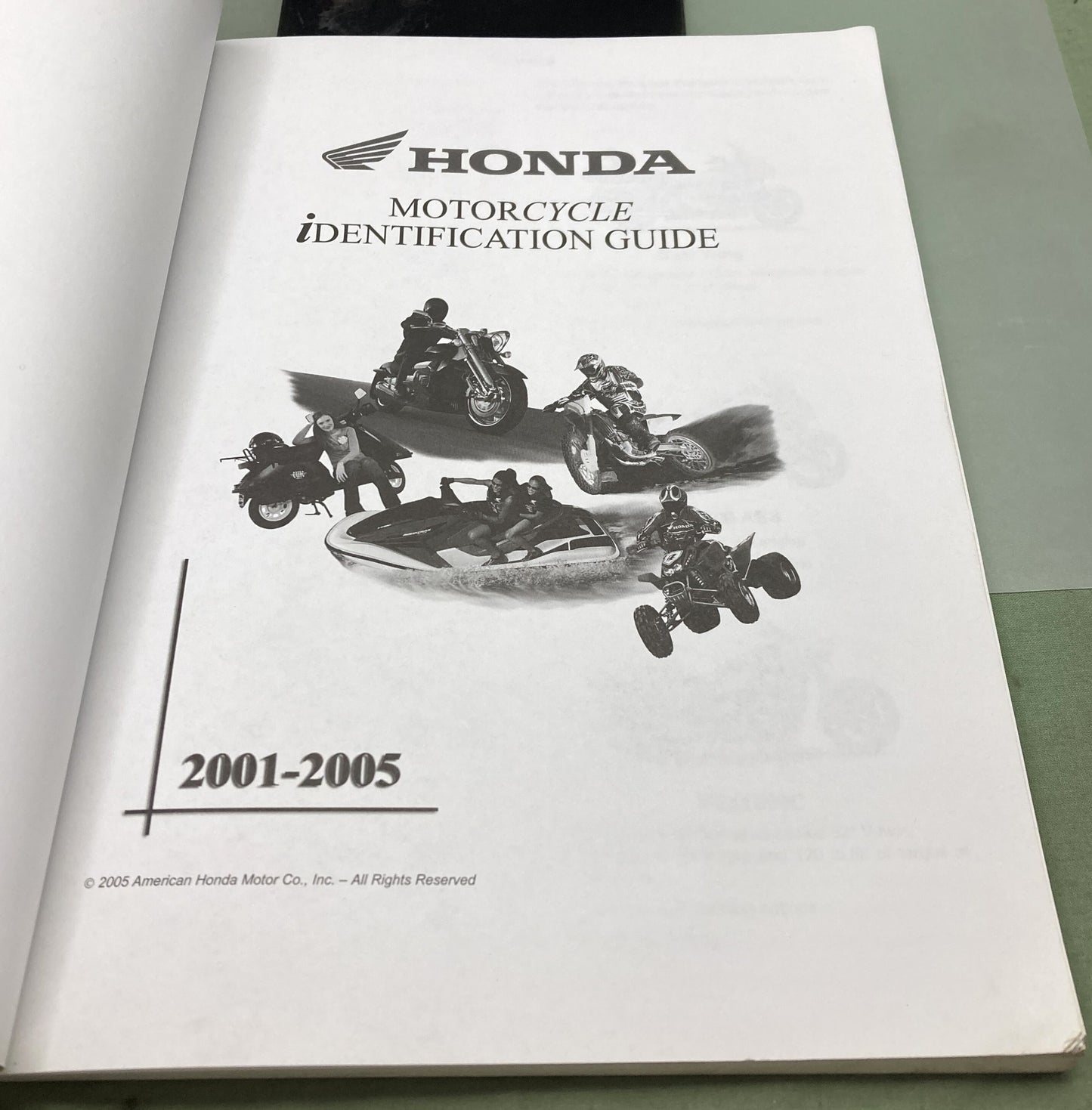 Genuine Honda 61IDG00 Motorcycle Identification Guide 2001-2005