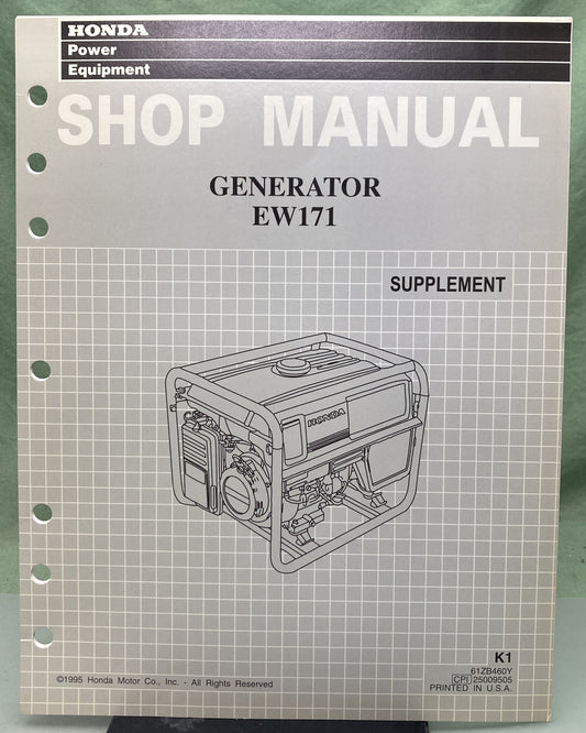 Genuine Honda 61ZB460Y EW171 Generator Supp. Shop Manual 1995