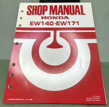 Genuine Honda 61ZB460 EW140 EW171 Shop Manual 1986