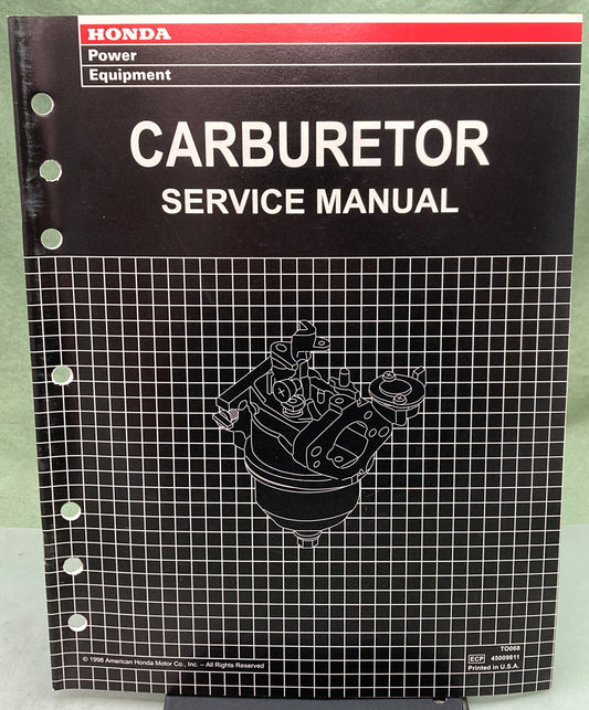 Genuine Honda TO068 Carburetor Service Manual 1998