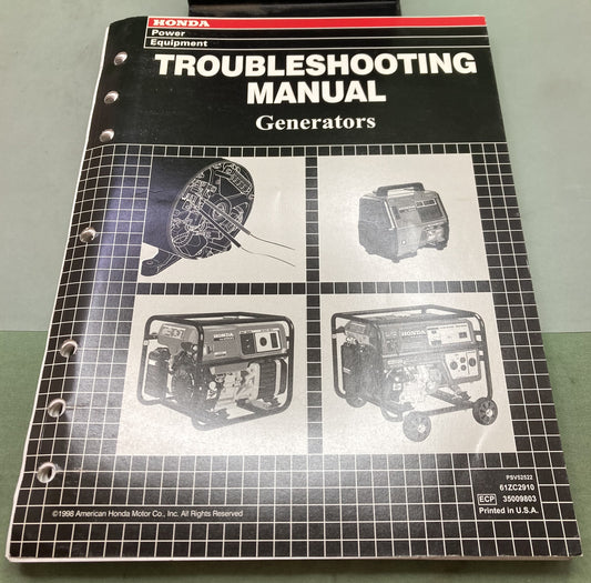 Genuine Honda 61ZC2910 Generators Troubleshooting Manual 1998