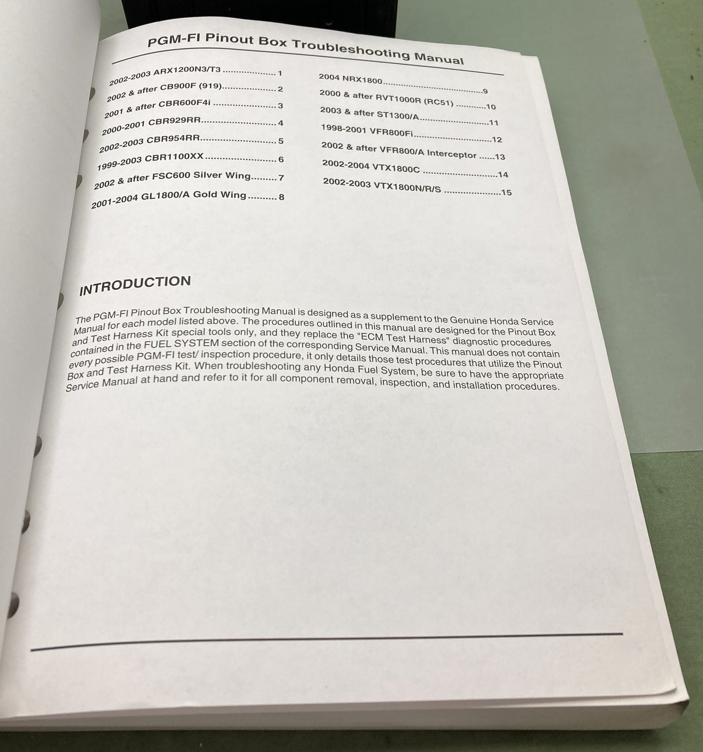New Genuine Honda 61POB00-AH PGM-FI Pinout Box Troubleshooting Manual 2004