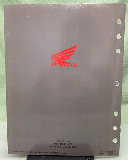 Genuine Honda 61MY311-AH ST1100P Service Manual Addendum 2003