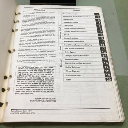 Genuine Honda 61HM305 TRX300EX Fourtrax Service Manual 1997
