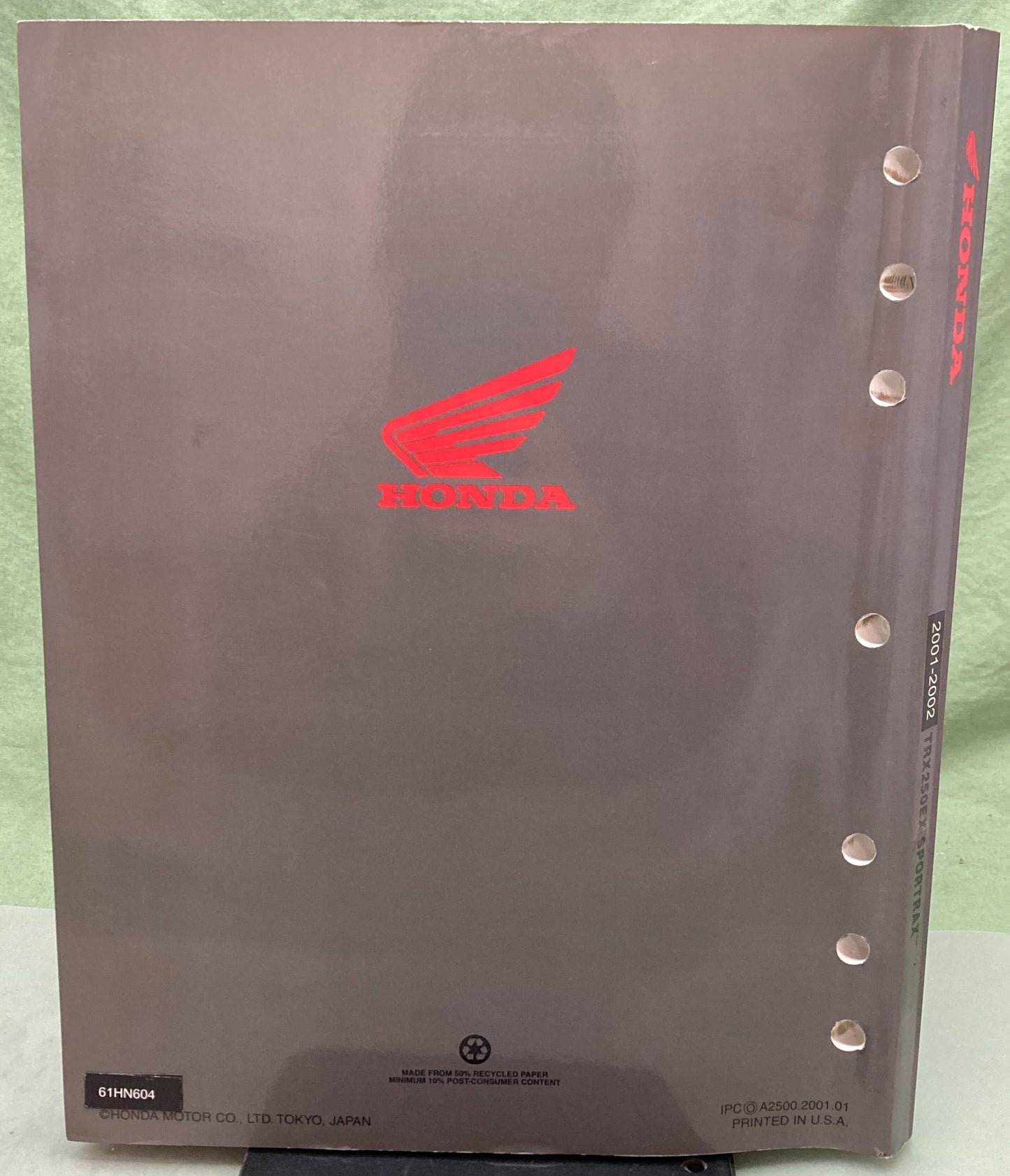 Genuine Honda 61HN604 TRX250EX Sportrax Service Manual 2001