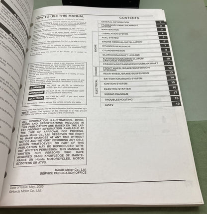 Genuine Honda 61HP200 TRX90 Service Manual 2006