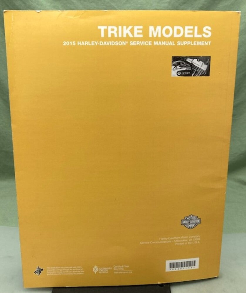Harley Davidson 99601-15 Trike Models Service Manual Supplement 2015 New Gen.