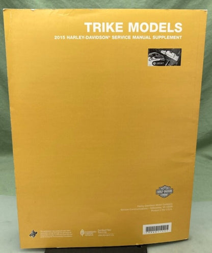 Harley Davidson 99601-15 Trike Models Service Manual Supplement 2015 New Gen.