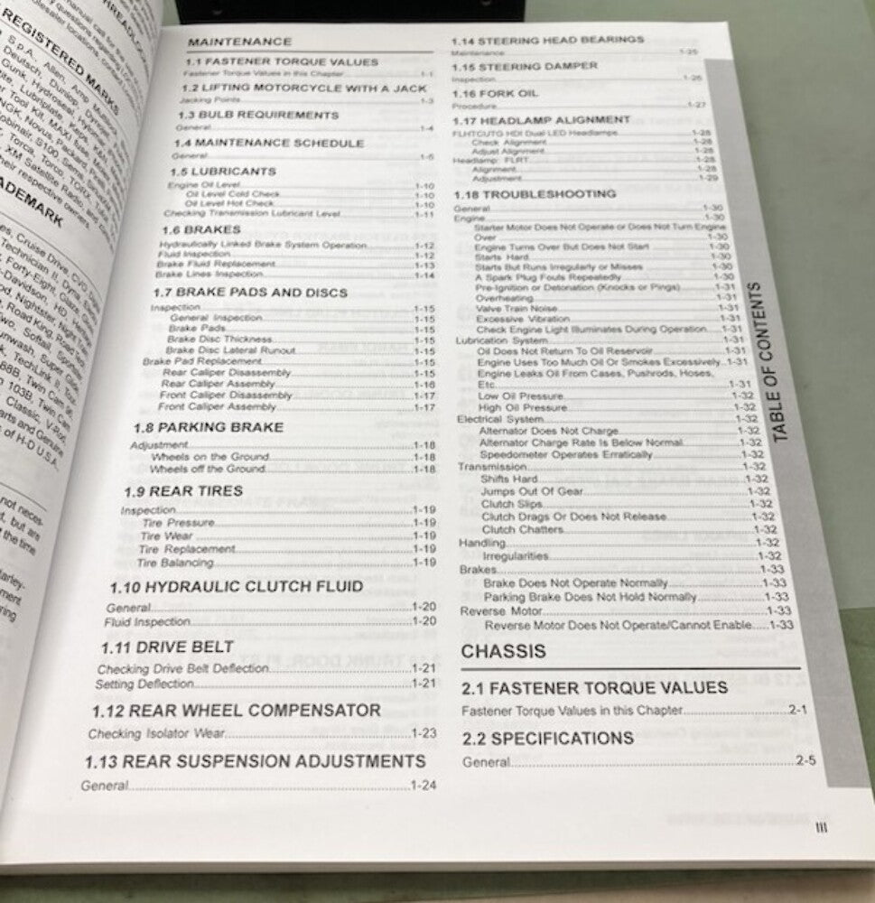 Harley Davidson 99601-15 Trike Models Service Manual Supplement 2015 New Gen.