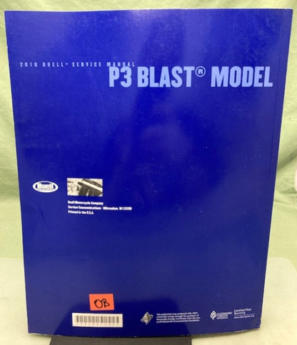 Buell 99492-10Y P3 Blast Model Factory Manual 2010 New Genuine