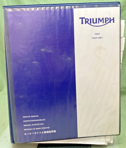 GENUINE TRIUMPH 3857365 TIGER (ABS) SERVICE MANUAL 2006