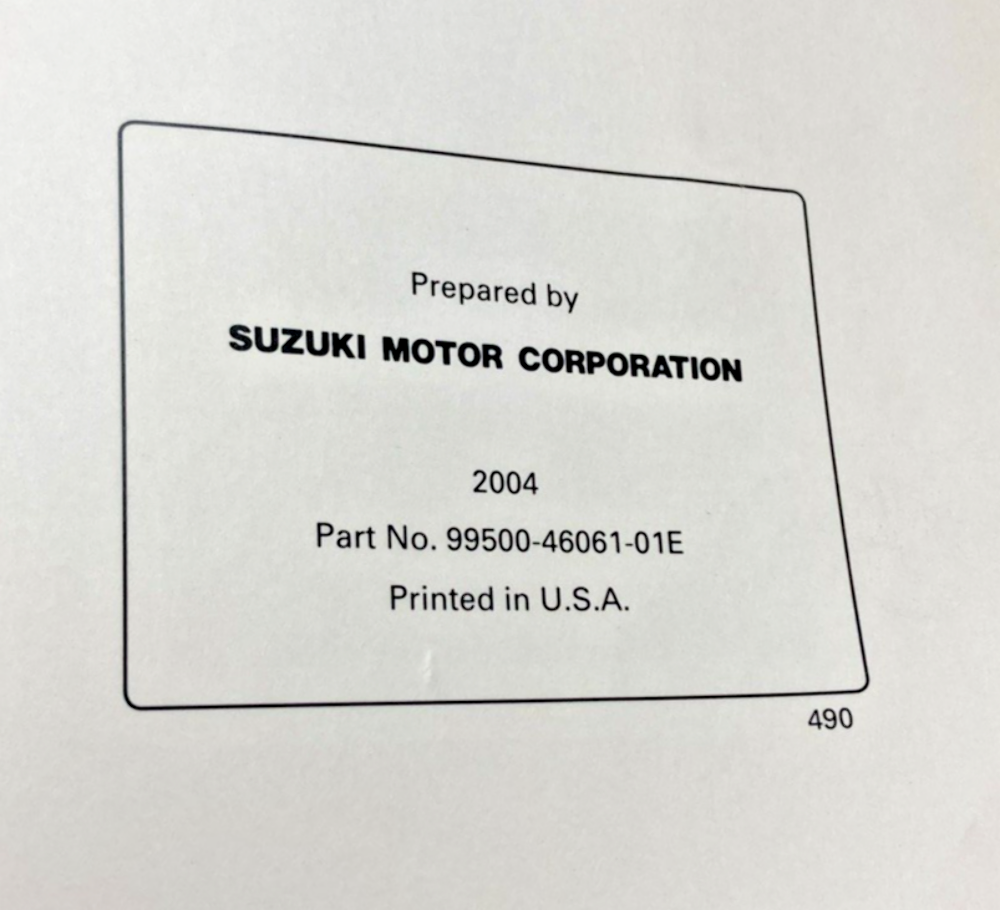 GENUINE SUZUKI 99500-46061-01E LT-A700X SERVICE MANUAL 2004