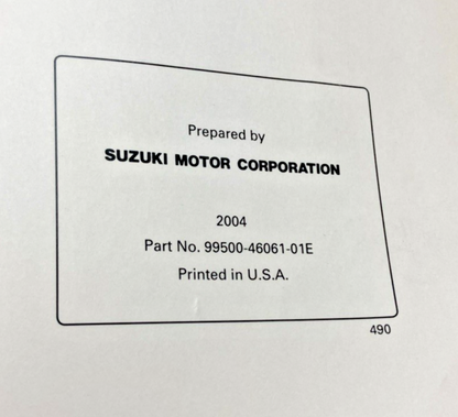 GENUINE SUZUKI 99500-46061-01E LT-A700X SERVICE MANUAL 2004