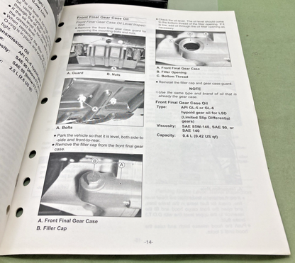 GENUINE SUZUKI 99505-01075-03E QUV620FK5 ASSEMBLY AND PRE DELIVERY SERVICE GUIDE