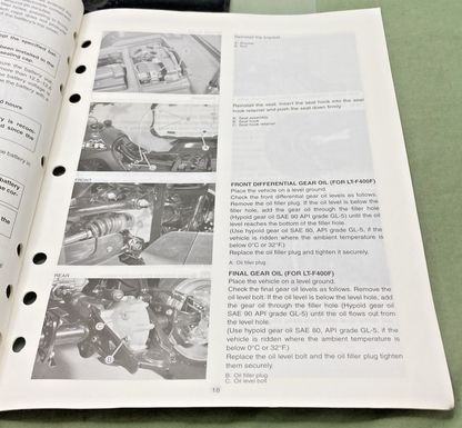 GENUINE SUZUKI 99505-01062-03E LT-F400K2/FK2 ASSY AND PRE DELIVERY SERVICE GUIDE