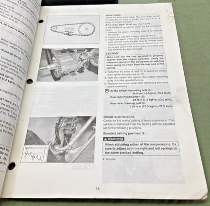 GENUINE SUZUKI 99505-01003-03E LT-Z400K3 ASSEMBLY AND PRE DELIVERY SERVICE GUIDE