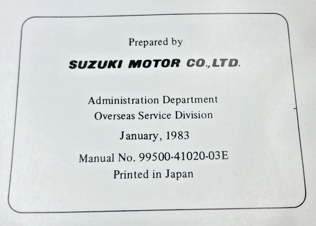 GENUINE SUZUKI 99500-41020-03E ALT125 SERVICE MANUAL 1983