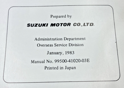 GENUINE SUZUKI 99500-41020-03E ALT125 SERVICE MANUAL 1983