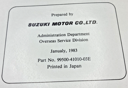 GENUINE SUZUKI 99500-41010-03E LT125 SERVICE MANUAL 1983