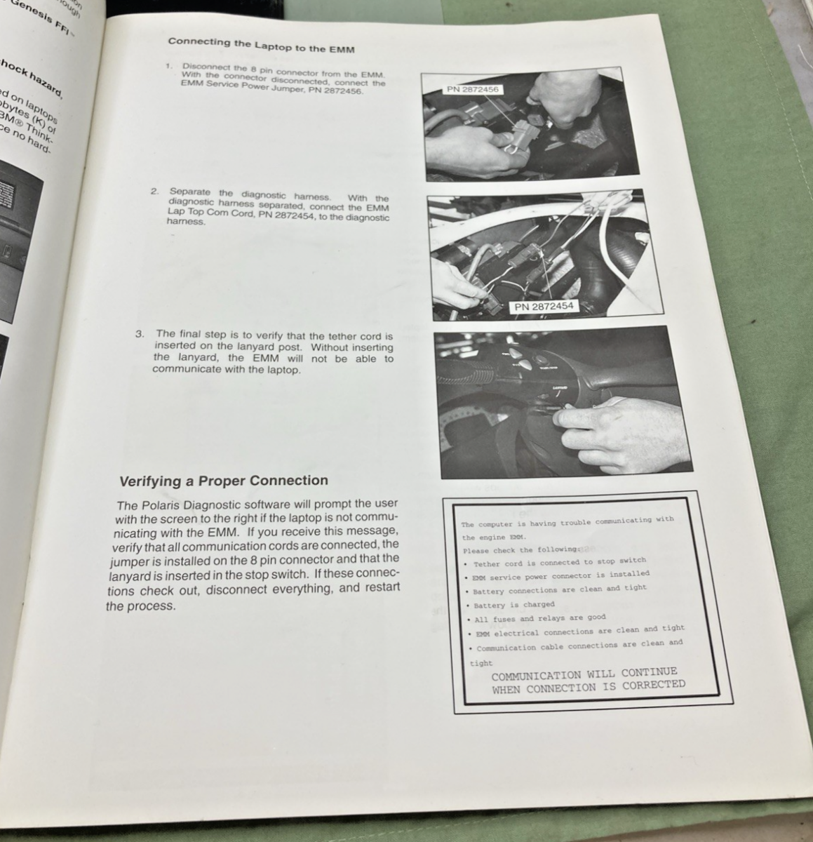 GENUINE POLARIS 9916771 GZ250 FICHT FUEL INJECTION DIAGNOSTIC GUIDE 1999-2000