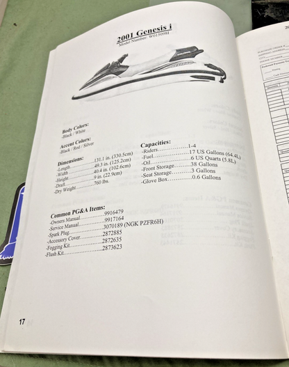 GENUINE POLARIS 9914901 WATERCRAFT PWC QUICK REFERENCE 2001
