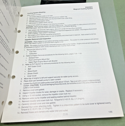 NEW GENUINE POLARIS 9913066 ATV SERVICE MANUAL UPDATE PACKET 1995