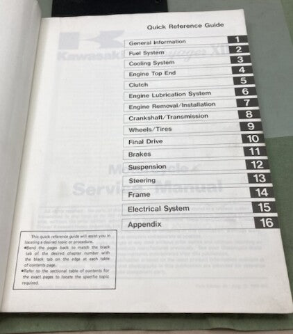 Kawasaki 99924-1064-01 Voyager XII Service Manual Genuine