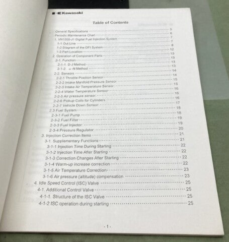 Kawasaki 99963-0064-01 VN1500-J1/K1 '99 Models Technical Information Genuine
