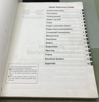Kawasaki 99924-1196-02 ZRX1100 Service Manual Genuine