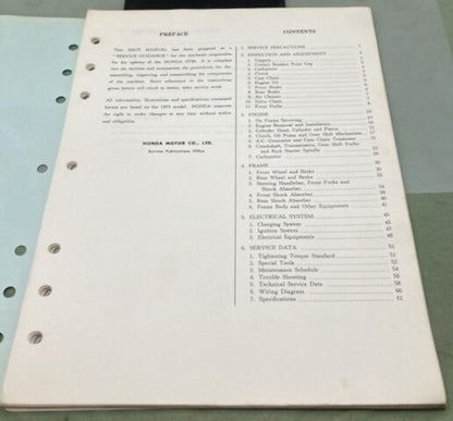 Honda 6112802 ST90 Shop Manual 1974 Genuine
