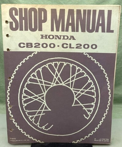 Honda 6135402 CB200-CL200 Shop Manual 1976 Genuine