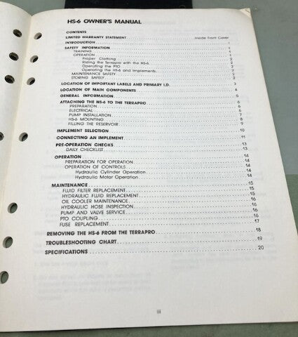 Yamaha LIT-17626-00-01 HS-6 Hydraulic System Operator's Manual Genuine