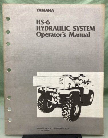 Yamaha LIT-17626-00-01 HS-6 Hydraulic System Operator's Manual Genuine