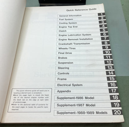 Genuine Kawasaki 99924-1048-04 GPz900R Service Manual 1989