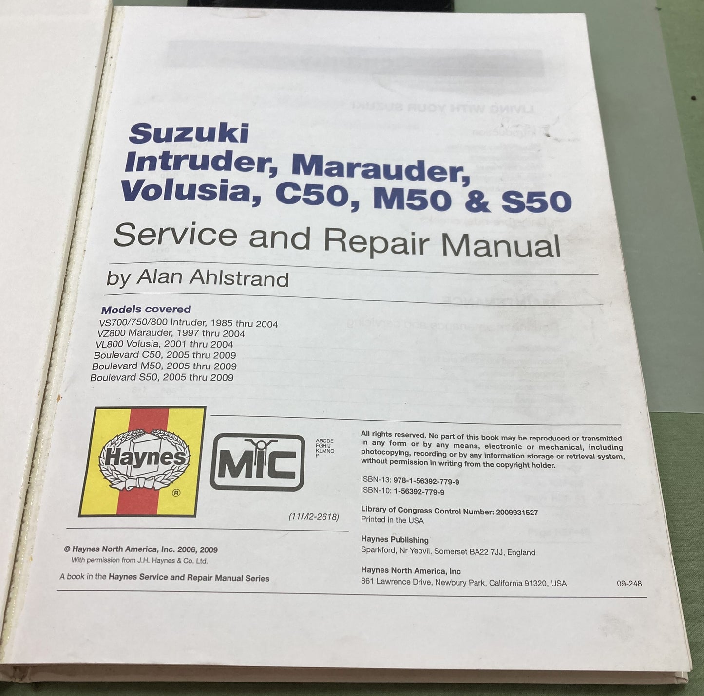 Genuine Haynes 2618 Suzuki Intruder, Marauder, Volusia Service Manual '85-'09